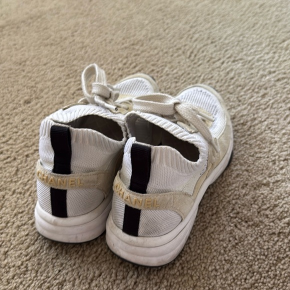 Chanel beige and white sock sneakers 38.5 - Picture 3 of 9